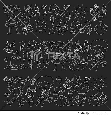 3 banners with kids on happy summer holiday 3 banners with kids on happy summer holiday 39602876