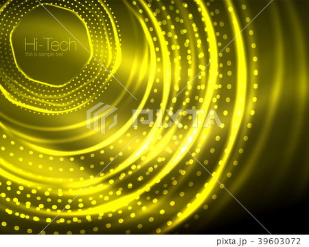 Magic neon circle shape abstract background, shiny 39603072