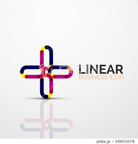 Abstract flower or star minimalistic linear icon 39603078