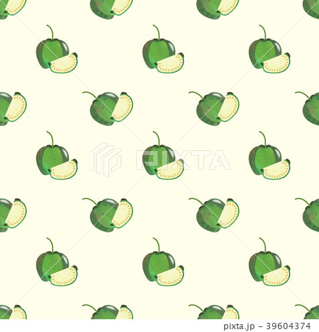 Seamless background watercolor tropical fruit 39604374