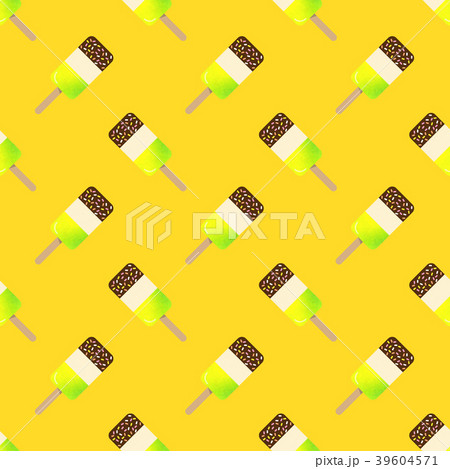 Seamless background watercolor popsicle dessert 39604571