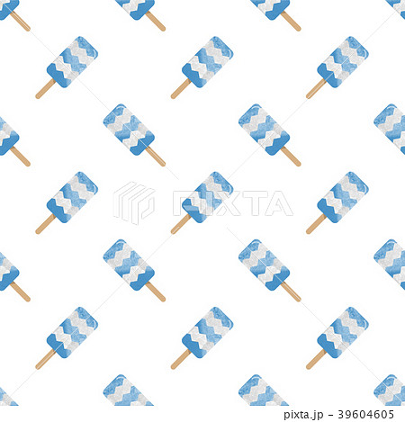 Seamless background watercolor popsicle dessert 39604605