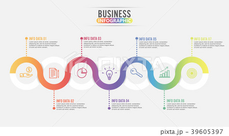 7 Parts infographic design vector and marketing. 39605397