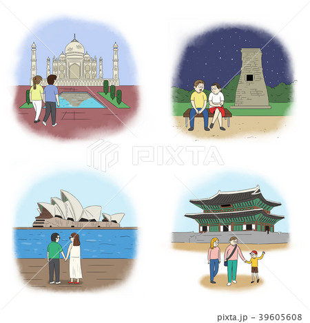 Vector - making a good memories for several landmarks around the world. 009 Vector - making a good memories for several landmarks around the world. 009 39605608