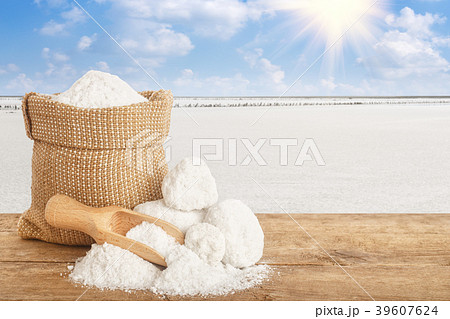 salt in bag on table 39607624
