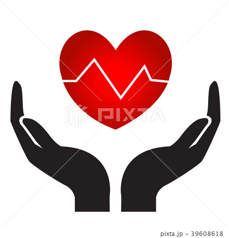 Hands holding heart. Medical icon Hands holding heart. Medical icon 39608618