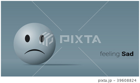 Emotional background with sad blue face emoji Emotional background with sad blue face emoji 39608824