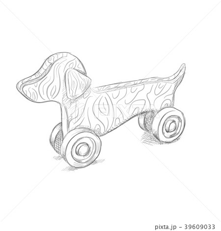 Pencil draw dog toy. Pencil draw dog toy. 39609033