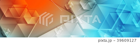 Blue orange concept banner with glossy hexagons Blue orange concept banner with glossy hexagons 39609127