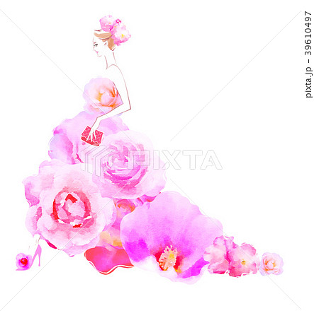 薔薇のドレスのイラスト素材 39610497 Pixta