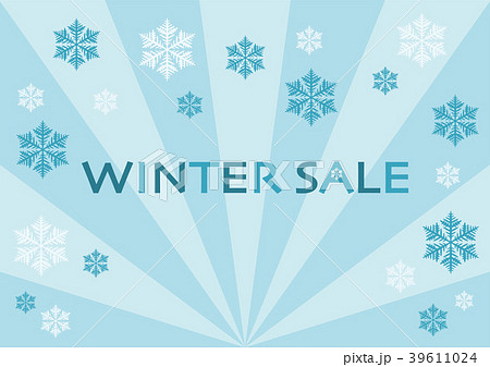 Winter Sale ウィンターセール 冬 雪 イラスト ロゴのイラスト素材