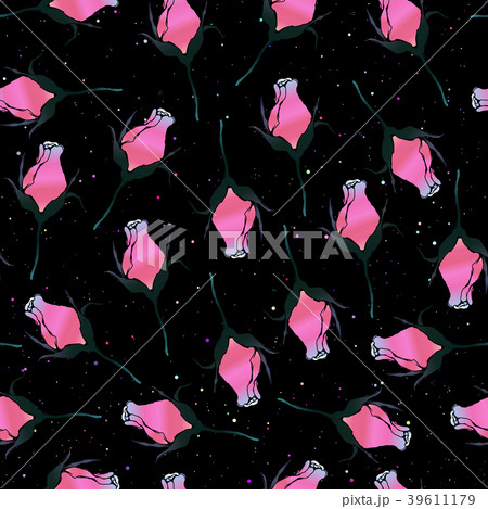 Seamless pattern rosebuds vector 39611179