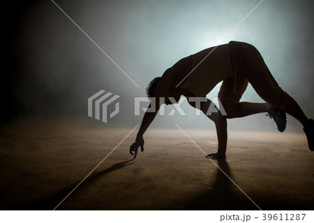 man looking for balance. connection with earth. man looking for balance. connection with earth. 39611287