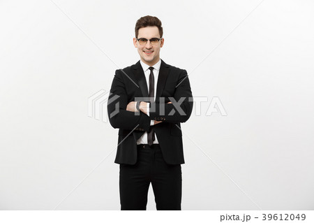 Happy businessman isolated - Successful handsome Happy businessman isolated - Successful handsome 39612049