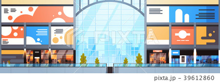 Modern Shopping Mall Interior Big Many Boutiques 39612860