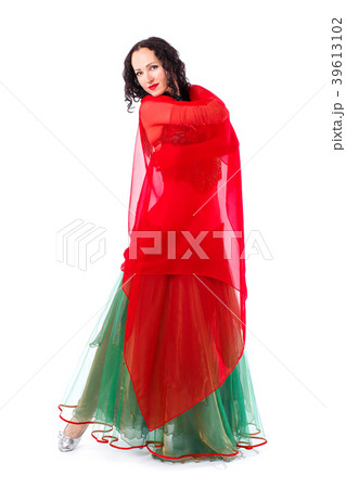 Beautiful Belly Dance girl in green baladi costume Beautiful Belly Dance girl in green baladi costume 39613102