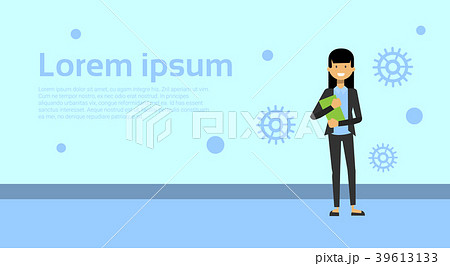Elegant Business Woman In Suit Hold Document 39613133