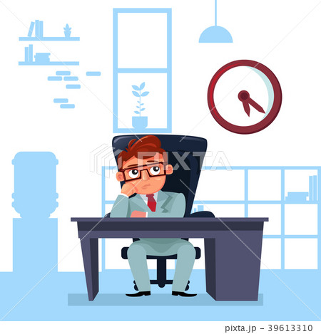 Business Man Boss Sit At Office Desk Looking At 39613310