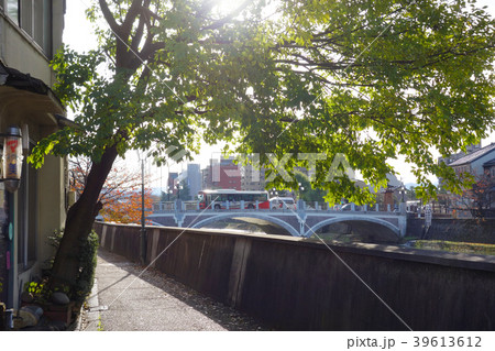 金沢　浅野川沿い　風景素材 39613612
