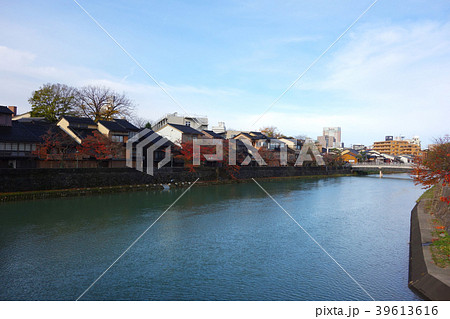 金沢　浅野川沿い　風景素材 39613616