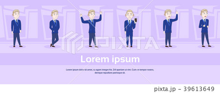 Set Of Cartoon Business Man In Elegant Suit In Set Of Cartoon Business Man In Elegant Suit In 39613649