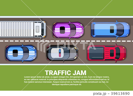Traffic Jam Top View Road Or Highway Full Of 39613690