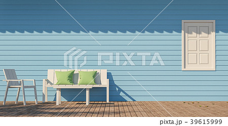 Blue terrace 3d render Blue terrace 3d render 39615999