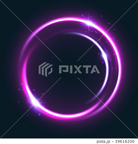Glowing circle light effect with shining star 39616200