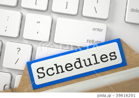 Index Card with Schedules. 3d 39616201