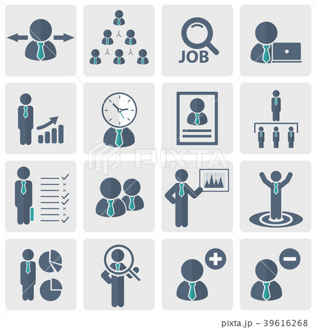 Human resources and management Icon set Human resources and management Icon set 39616268