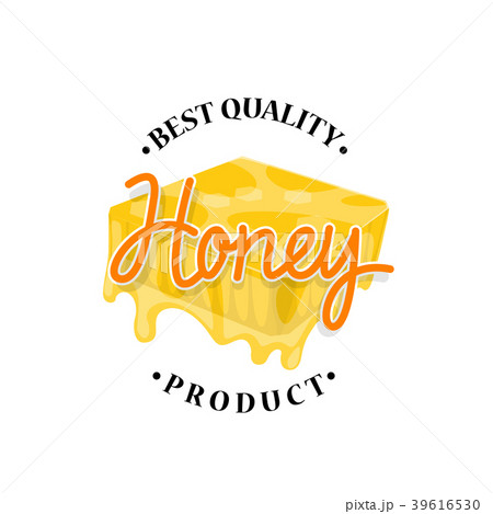 Honey flowing from honeycomb label design 39616530