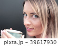 woman drinking coffee in the morning at restaurant 39617930