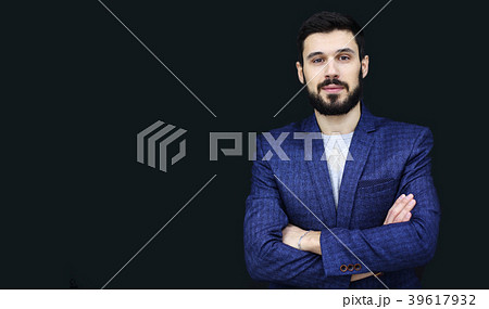Portrait of a mature man on black background Portrait of a mature man on black background 39617932