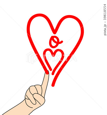 Love mom icon with child hand.  39618554