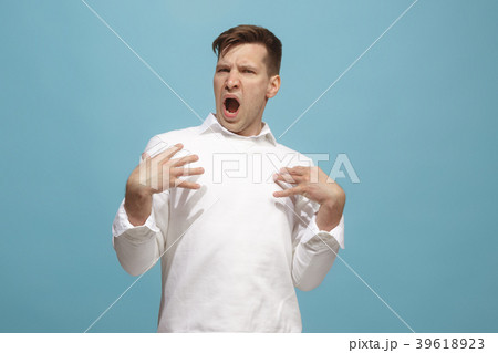 Beautiful male half-length portrait isolated on 39618923