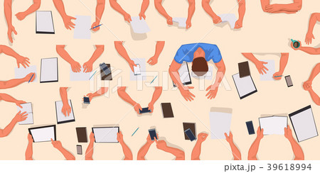 top view hands set 39618994