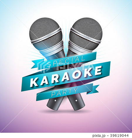 Vector Flyer Illustration On A Karaoke Party Themeのイラスト素材