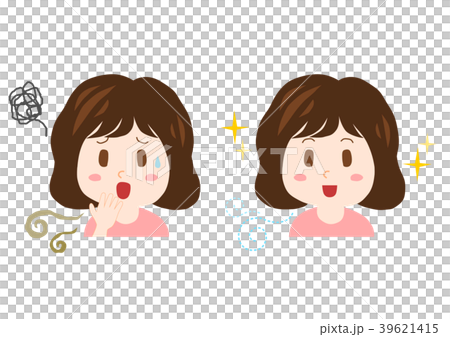 女性 悩み 臭い イラスト ビフォーアフター 39621415