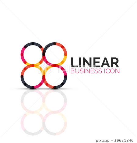 Abstract flower or star, linear thin line icon 39621846