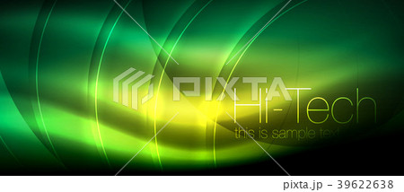 Glossy light effect neon glowing waves, shiny Glossy light effect neon glowing waves, shiny 39622638