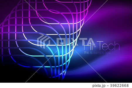 Glowing ellipses dark background, waves and swirl 39622668