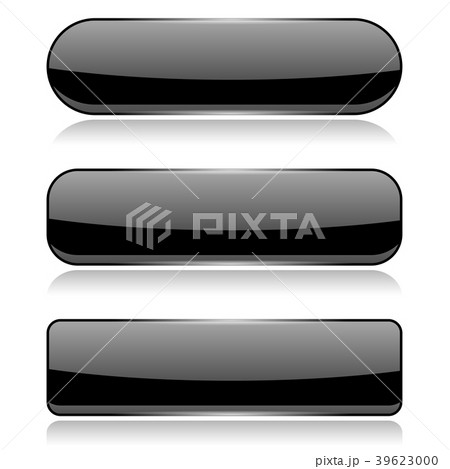 Black glass buttons on white background 39623000