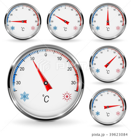 Thermometers. Round gauge with chrome frame 39623084