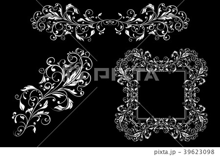 Floral decorative frame and ornaments. Wedding 39623098