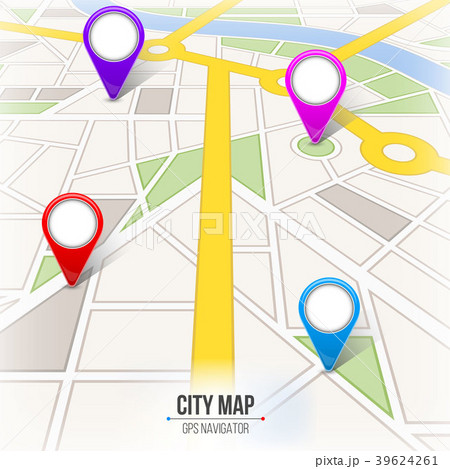 Creative vector illustration of map city. Street 39624261