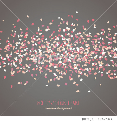 Simple romantic frame for text. Sakura petals. 39624631
