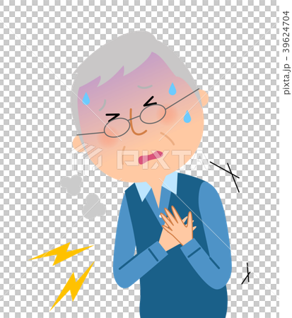 Senior man chest pain - Stock Illustration [39624704] - PIXTA