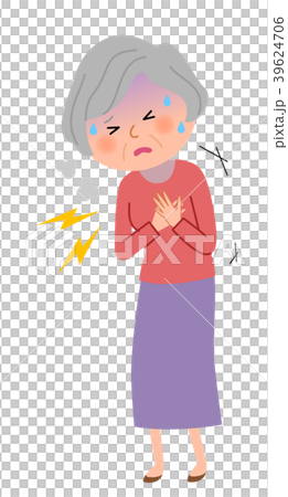 Senior woman chest pain - Stock Illustration [39624706] - PIXTA