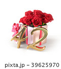 birthday concept with red roses in gift isolated 39625970