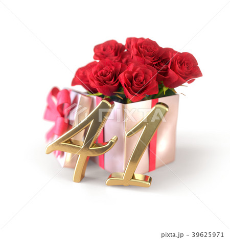 birthday concept with red roses in gift isolated birthday concept with red roses in gift isolated 39625971